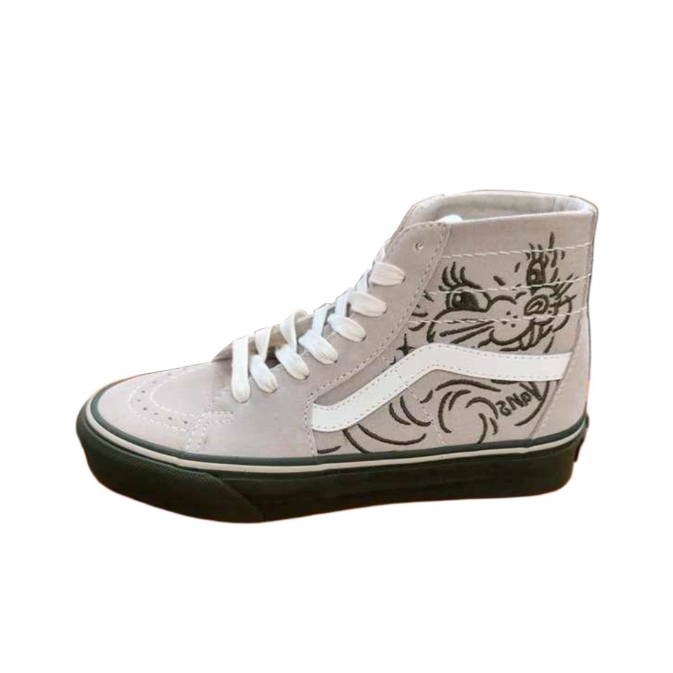 Vans Shoes Sk8-Hi - รองเท้าสเก็ตบอร์ดหุ้มข้อสูง Vans SK8 HI สำหรับทุกเพศ สีเทา