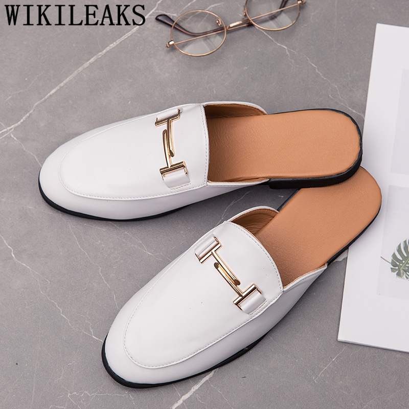 Flip Flop Leather Men - รองเท้าหนังสีดำแบบสวมสำหรับผู้ชาย รองเท้าลำลองแฟชั่น รองเท้าผู้ชาย รุ่น 2026