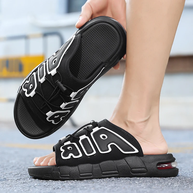 Flip Flop Leather Men - รองเท้าแตะชายหาดและรองเท้าแตะลำลองสำหรับผู้ชาย น้ำหนักเบา พื้นรองเท้าแบบแอร์คุชชั่น กันลื่น นุ่มสบาย เหมาะสำหรับใส่เดินชายหาดและกิจกรรมลำลอง
