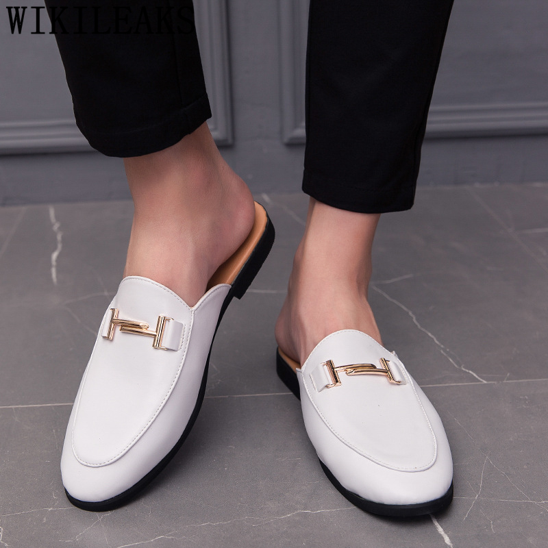 รองเท้าหนังสีดำแบบสวมสำหรับผู้ - Flip Flop Leather Men บทวิจารณ์และราคา