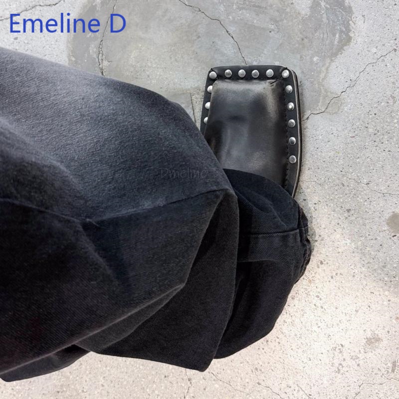 รองเท้าสไลด์แบบสวมทรงเหลี่ยม ย - Flip Flop Leather Men บทวิจารณ์และราคา