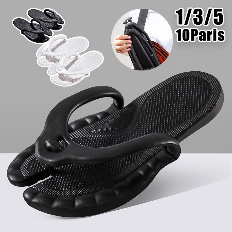 รองเท้าแตะเดินทางขนาดกะทัดรัดผ - Flip Flop Leather Men บทวิจารณ์และราคา